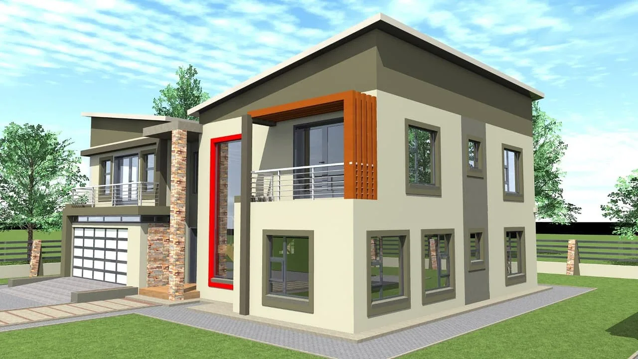 Modern double-storey home built by Imbizo Constructors.