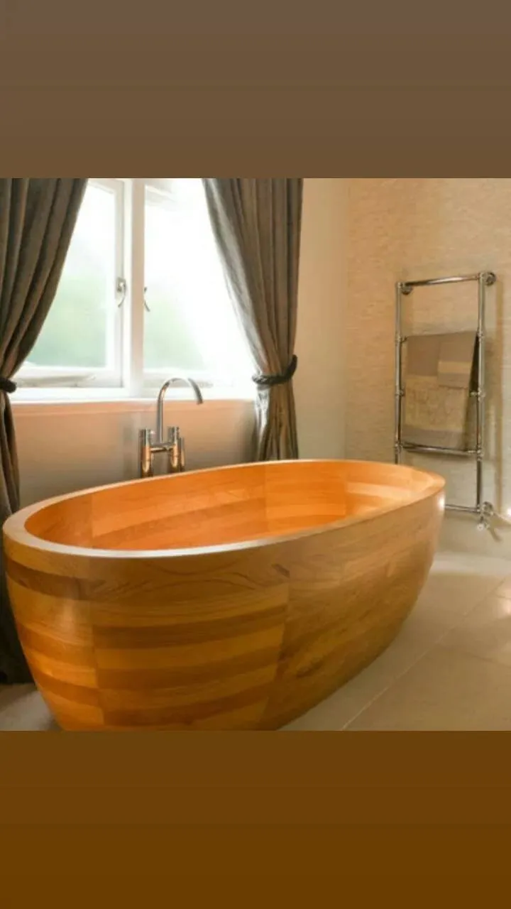 Bathroom renovation with freestanding bath.